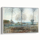 Tranquil Farm Landscape Wall Art - Soft Pastel Modern Country Decor
