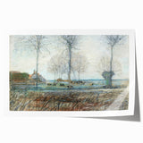 Tranquil Farm Landscape Wall Art - Soft Pastel Modern Country Decor