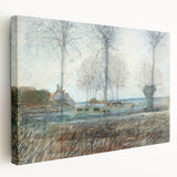 Tranquil Farm Landscape Wall Art - Soft Pastel Modern Country Decor