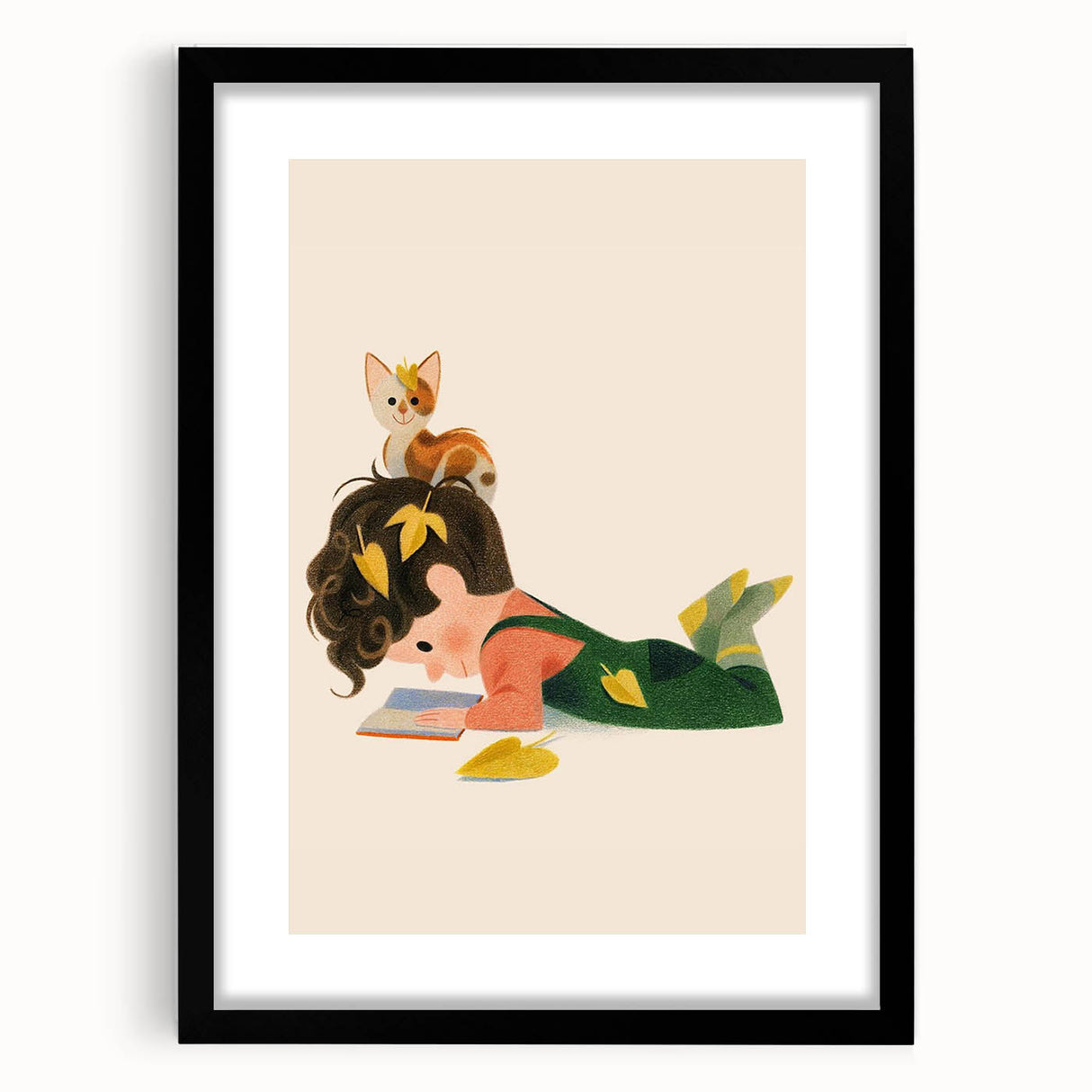 Cozy Reading Time Girls Room Wall Art – Kids Room Art Print