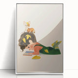 Cozy Reading Time Girls Room Wall Art – Kids Room Art Print