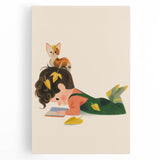 Cozy Reading Time Girls Room Wall Art – Kids Room Art Print
