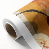 Art Deco poster featuring stylized autumn trees in orange and brown tones on rolled canvas, ideal for nursery wall art.