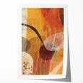 Extra large rolled print of autumnal floral art in warm orange and red tones, ideal for dining room wall decor.