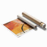 Extra large rolled print depicting autumnal floral art in earthy tones, ideal for classy bathroom or large living room decor.