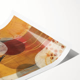 Extra large wall art featuring line art flowers in autumnal hues on rolled canvas, ideal for large living room decor.