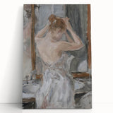 Abstract figurative stretched canvas artwork featuring vibrant colors and dynamic shapes, showcasing modern artistic expression. Ideal for contemporary home decor.