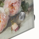 Close-up of abstract floral acrylic glass artwork showcasing vibrant colors and intricate details, ideal for modern home decor and artistic displays.