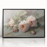 Framed acrylic artwork showcasing abstract floral designs in vibrant colors, set against a sleek black frame, perfect for modern home decor.