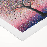 Abstract floral design on rolled canvas, showcasing vibrant colors and intricate patterns, ideal for modern home decor. Packaged securely in a sturdy tube for easy shipping.