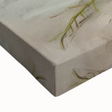 Close-up of a vibrant abstract floral canvas artwork showcasing bold colors and intricate details, perfect for modern home decor or art enthusiasts.