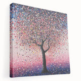 Abstract floral design on stretched canvas showcasing vibrant colors and intricate patterns, displayed in a side view for a modern home decor accent.