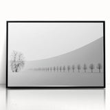 Abstract landscape artwork in a sleek black frame, showcasing vibrant colors and fluid shapes, perfect for modern home decor. Ideal for enhancing contemporary interiors.