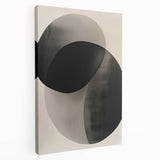 Stretched canvas showcasing a minimalist abstract design in soft colors, viewed from the side, perfect for modern home decor and artistic statement pieces.
