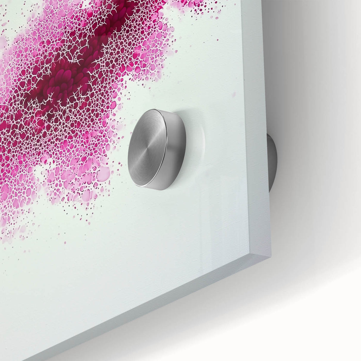 Contemporary Abstract Canvas – Fuchsia and Plum Bubble Art