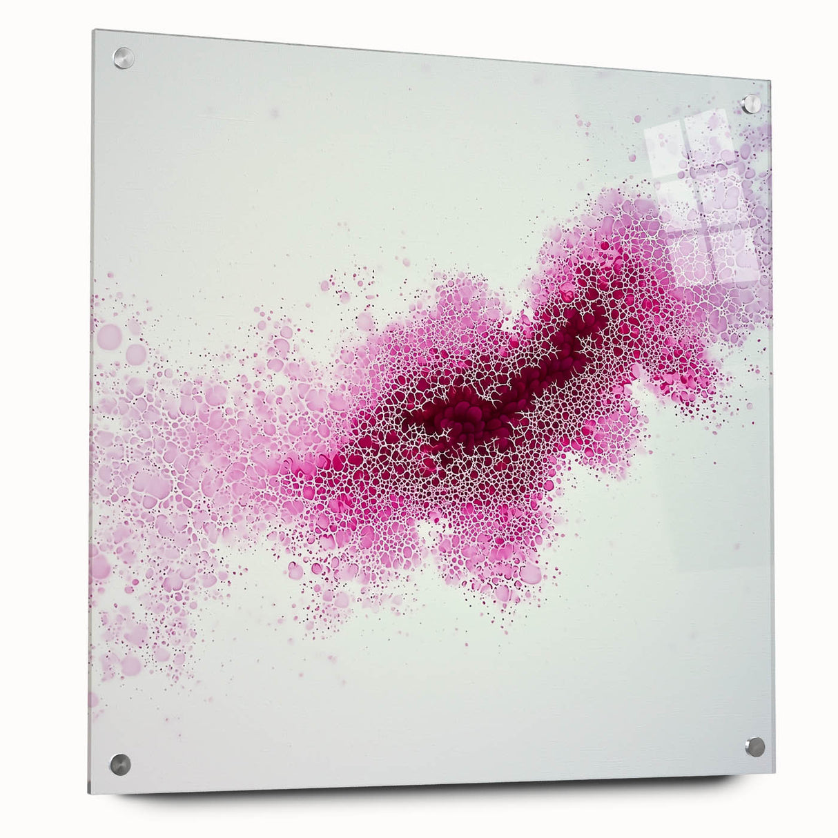 Contemporary Abstract Canvas – Fuchsia and Plum Bubble Art