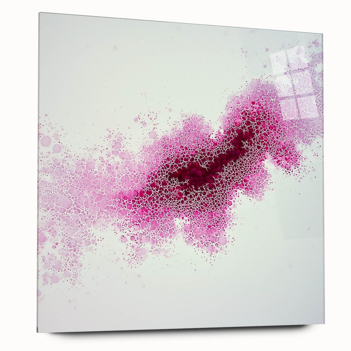 Contemporary Abstract Canvas – Fuchsia and Plum Bubble Art
