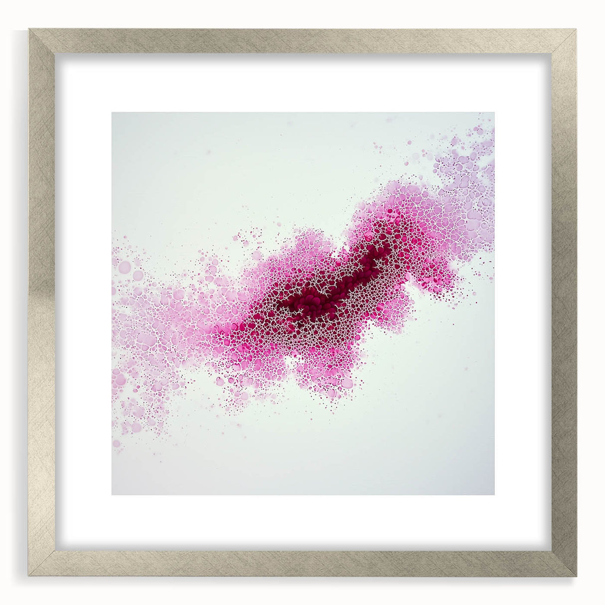 Contemporary Abstract Canvas – Fuchsia and Plum Bubble Art