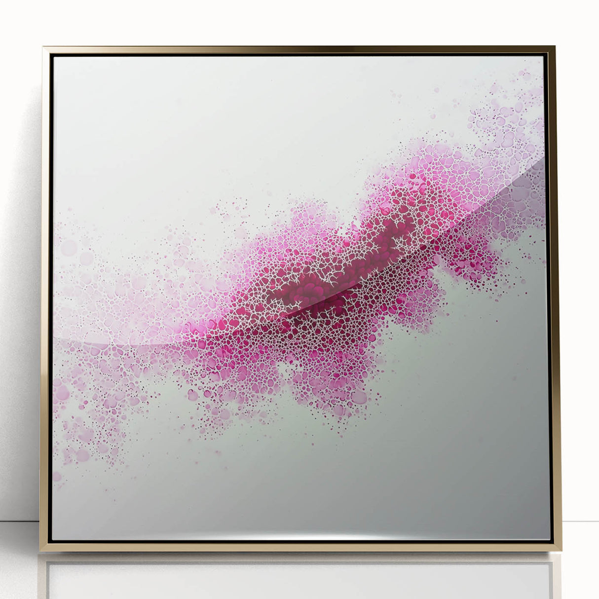 Contemporary Abstract Canvas – Fuchsia and Plum Bubble Art