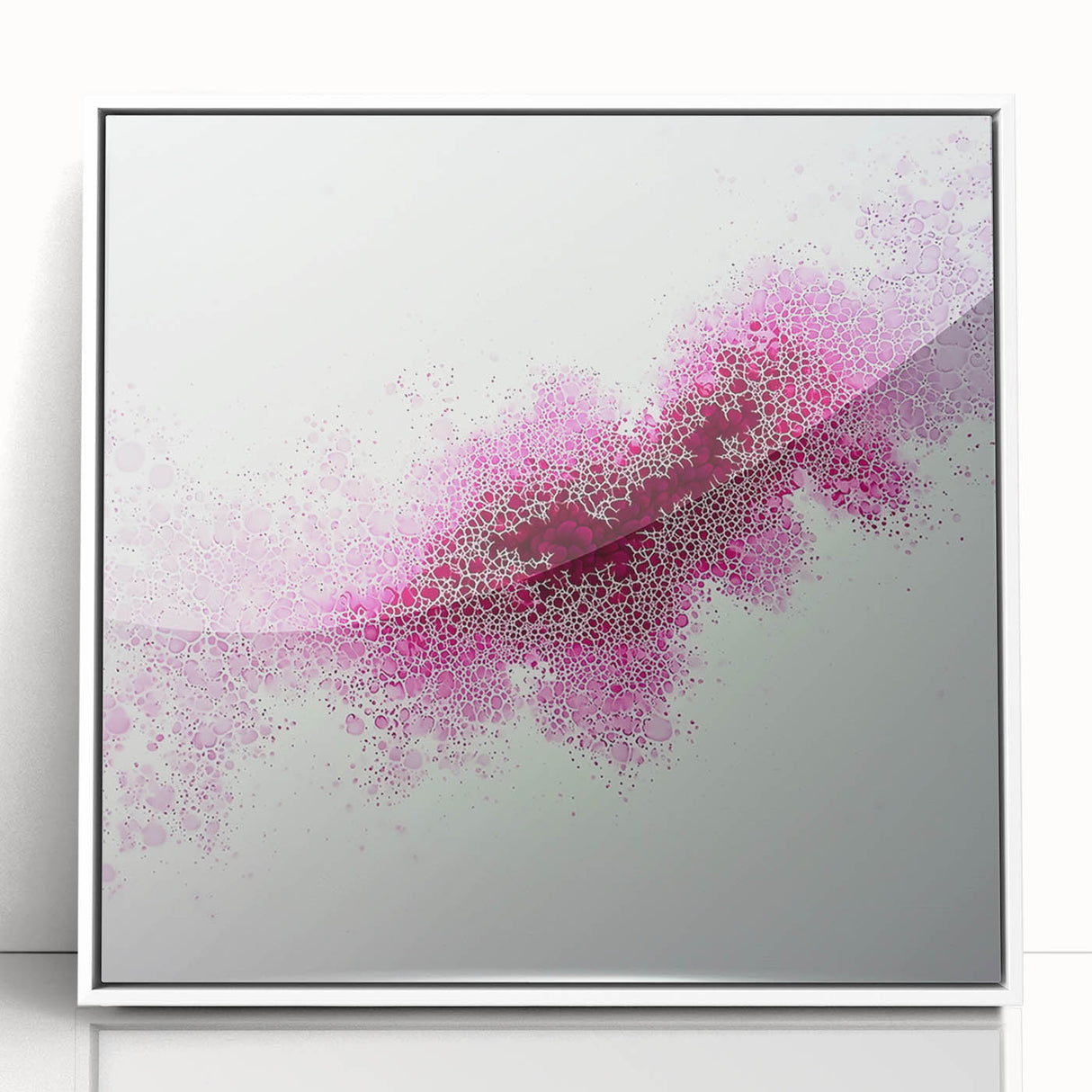 Contemporary Abstract Canvas – Fuchsia and Plum Bubble Art