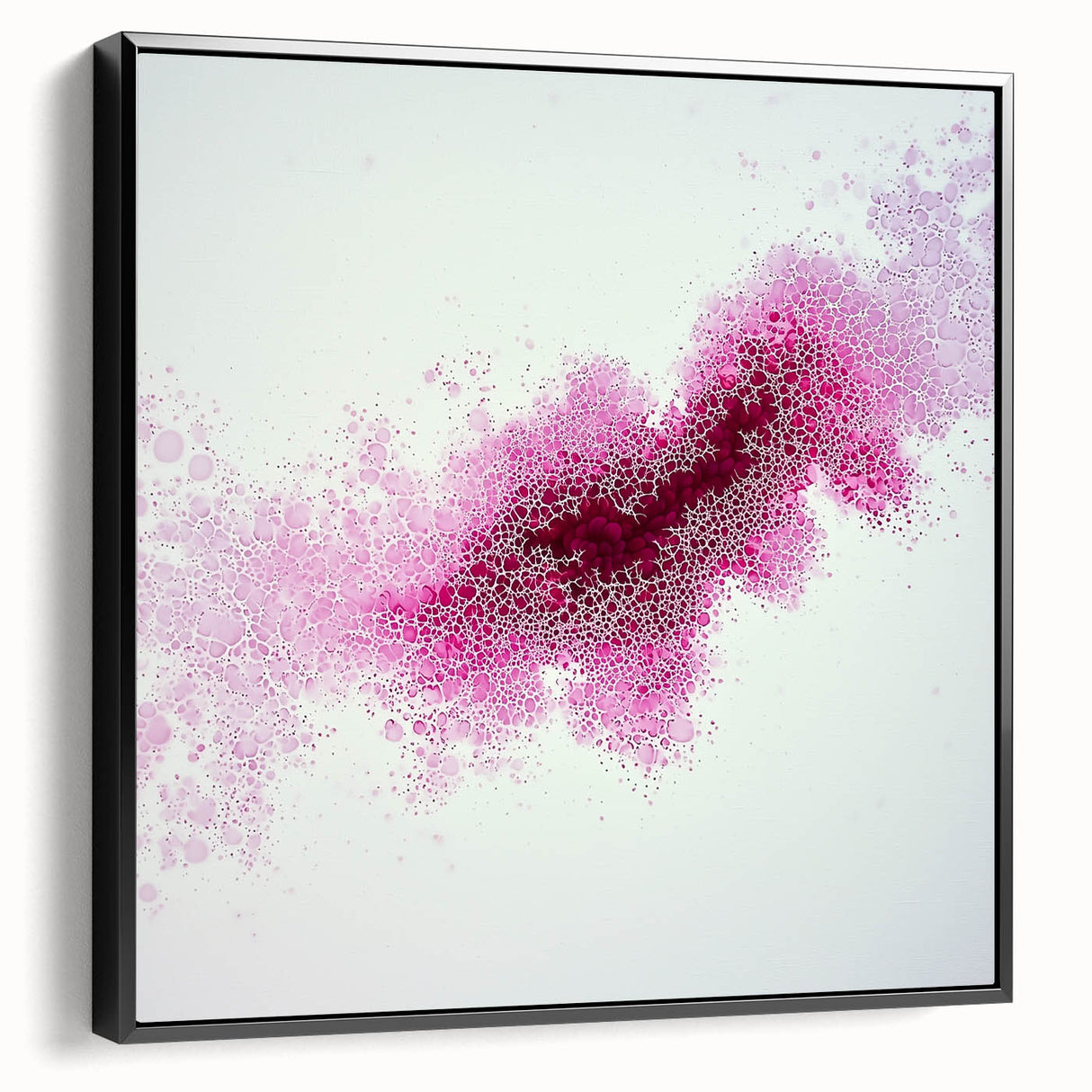 Contemporary Abstract Canvas – Fuchsia and Plum Bubble Art