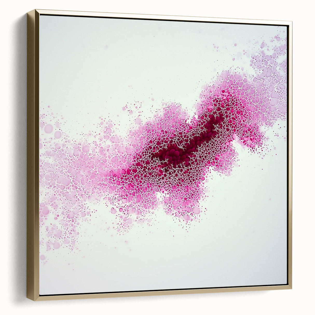 Contemporary Abstract Canvas – Fuchsia and Plum Bubble Art
