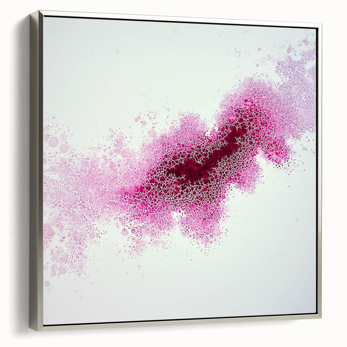 Contemporary Abstract Canvas – Fuchsia and Plum Bubble Art