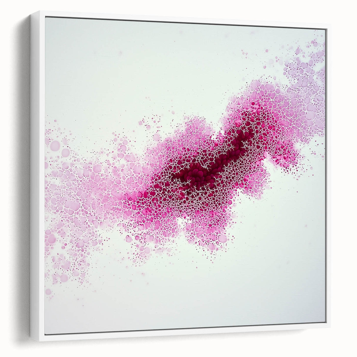 Contemporary Abstract Canvas – Fuchsia and Plum Bubble Art