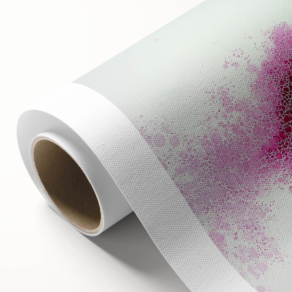 Contemporary Abstract Canvas – Fuchsia and Plum Bubble Art