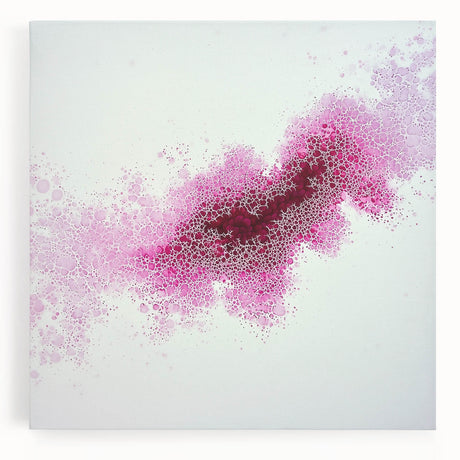 Contemporary Abstract Canvas – Fuchsia and Plum Bubble Art