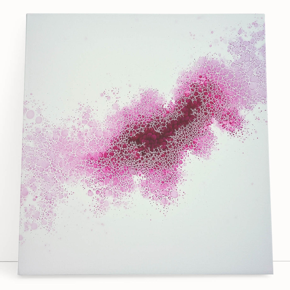 Contemporary Abstract Canvas – Fuchsia and Plum Bubble Art