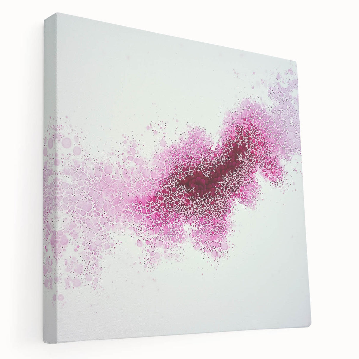 Contemporary Abstract Canvas – Fuchsia and Plum Bubble Art