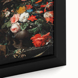 Baroque Floral Still Life with Cat - Classic Antique Art Print