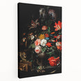 Baroque Floral Still Life with Cat - Classic Antique Art Print