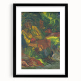 Expressionist Art - Resting Hunter with Two Reclining Men