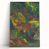 Expressionist Art - Resting Hunter with Two Reclining Men