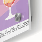 Large abstract wall art on acrylic glass featuring mid-century modernist design in vibrant colors, ideal for dining room art.