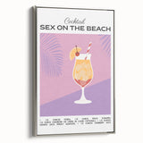 Landscape art painting depicting colorful vintage poster art on black background, framed canvas, ideal for dining room decor.