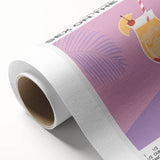 Art Deco poster featuring a stylized cocktail glass in pastel shades, printed on rolled canvas.