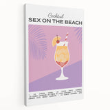 Large stretched canvas featuring a vibrant still-life of various foods and drinks, ideal for kitchen wall art.