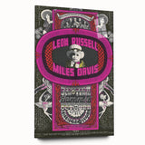 Leon Russell & Miles Davis 1970s Concert Poster – Vintage Rock Art