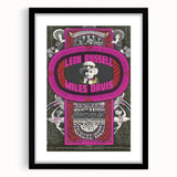 Leon Russell & Miles Davis 1970s Concert Poster – Vintage Rock Art