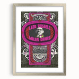 Leon Russell & Miles Davis 1970s Concert Poster – Vintage Rock Art