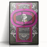 Leon Russell & Miles Davis 1970s Concert Poster – Vintage Rock Art