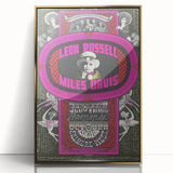 Leon Russell & Miles Davis 1970s Concert Poster – Vintage Rock Art