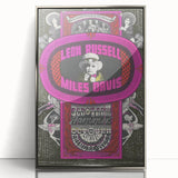 Leon Russell & Miles Davis 1970s Concert Poster – Vintage Rock Art