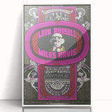 Leon Russell & Miles Davis 1970s Concert Poster – Vintage Rock Art