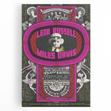 Leon Russell & Miles Davis 1970s Concert Poster – Vintage Rock Art