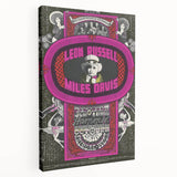 Leon Russell & Miles Davis 1970s Concert Poster – Vintage Rock Art