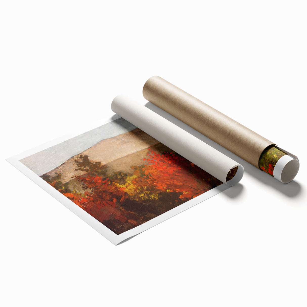 Realism Art Print - Autumn Treetops by Winslow Homer, Fall Landscape